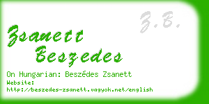 zsanett beszedes business card
