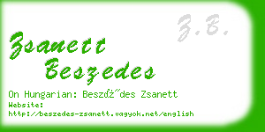 zsanett beszedes business card